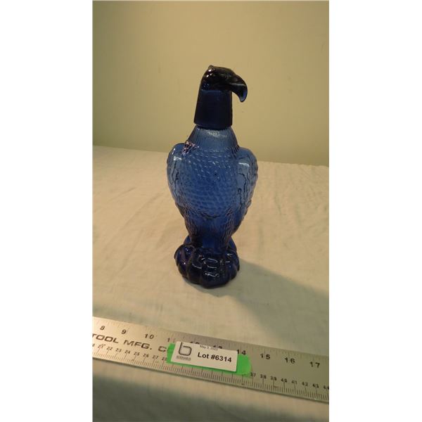 Blue glass eagle bottle