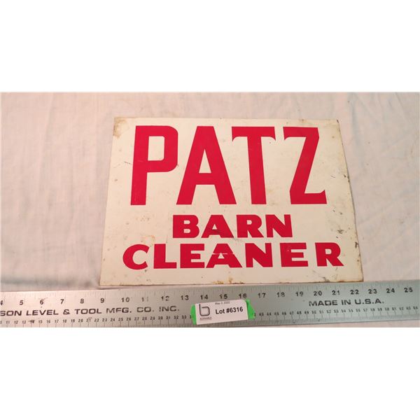 Patz barn cleaner tin sign - 14x10