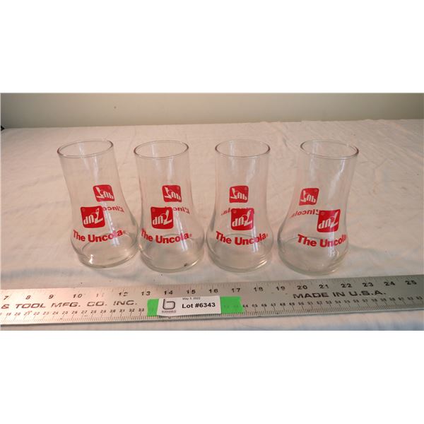 (4) 7-up glasses + the uncola