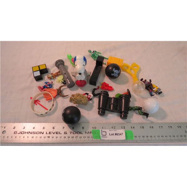 various plastic toys