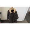 Image 1 : Ladies vintage dark faux fur with mink collar (Coronation Otta) - size 9/11