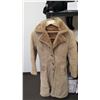 Image 1 : Ladies vintage tan knee length coat (Cosa Nova genuine suede & leather garments) - size 8