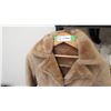 Image 2 : Ladies vintage tan knee length coat (Cosa Nova genuine suede & leather garments) - size 8