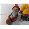 Image 2 : (3) Vintage garden gnomes (fill with sand) 2 plastic 1 ceramic - 18" tall