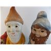 Image 3 : (3) Vintage garden gnomes (fill with sand) 2 plastic 1 ceramic - 18" tall