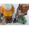 Image 4 : (3) Vintage garden gnomes (fill with sand) 2 plastic 1 ceramic - 18" tall
