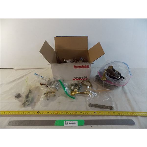 Box filled with knobs / handles - door/dresser hardware