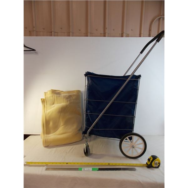 *shopping cart + fuzzy blanket