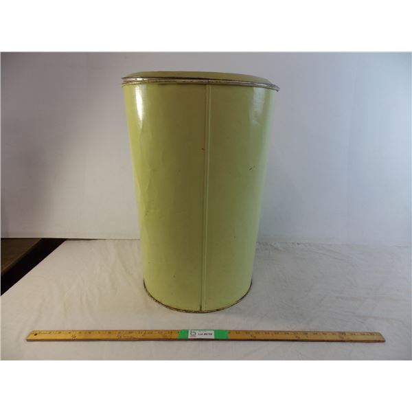 *Vintage tin flour barrel? - * 26" tall 18" wide