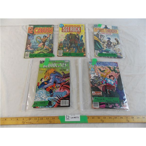 (5) Comics - Conan, Sgt Rock (1980s), Bloodlines