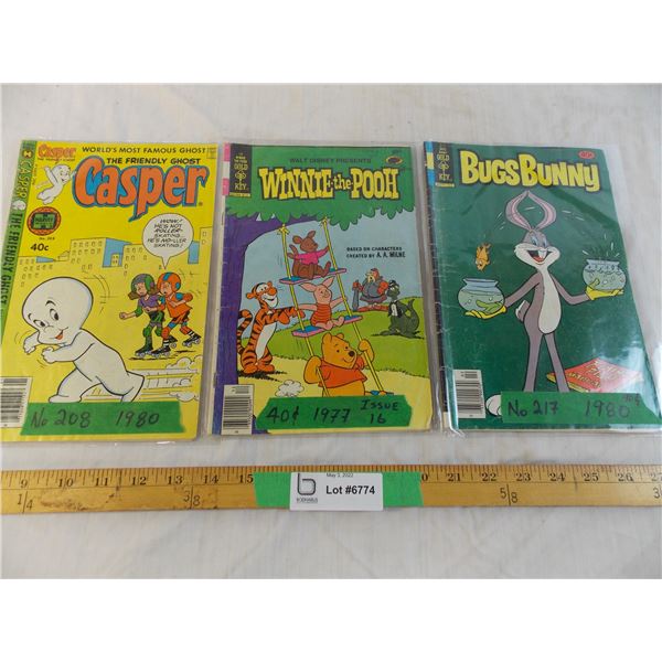 (3) Comics - Casper, Pooh, (1980's)