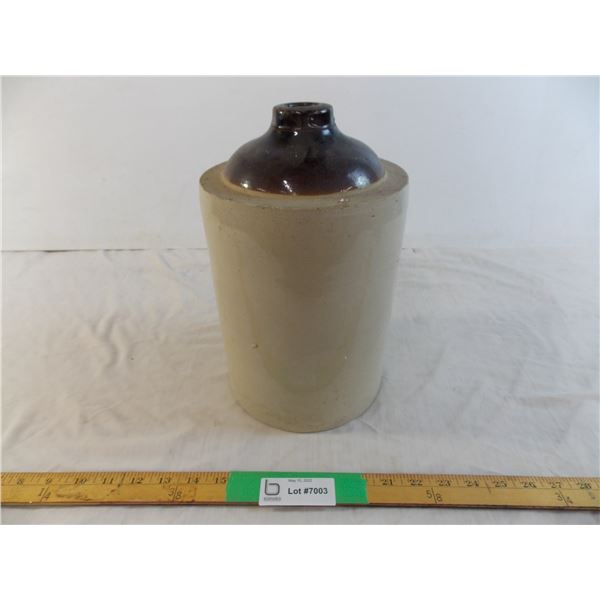 Stacking Crock Jug, missing cap - 7" diameter (2.5" deep dimple)