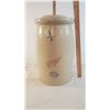 Image 2 : *Butter Churn 4 Gal Crock - 16" tall (with lid + wood churn)