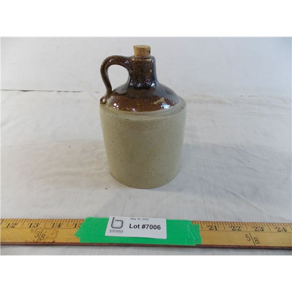 Stoneware Whiskey Jug - 7" tall, 4.5" round