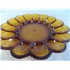 Image 4 : Amber (carnival glass?) deviled egg serving platter