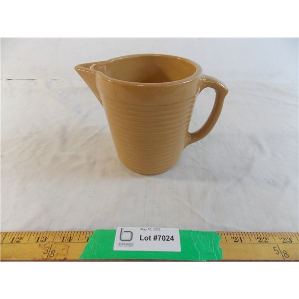 Vintage Ceramic/Stone pitcher - Brown - 5.5  tall, 5  round