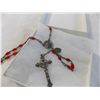Image 3 : Antique Red Rosary - very old - silver chain? Chapelet Floria?