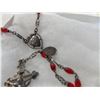 Image 5 : Antique Red Rosary - very old - silver chain? Chapelet Floria?