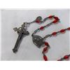Image 6 : Antique Red Rosary - very old - silver chain? Chapelet Floria?