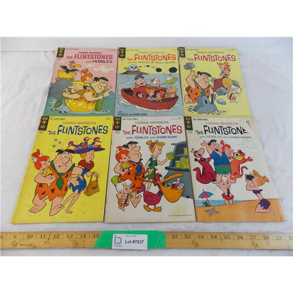 (6) The Flintstones Hanna-Barbera Gold Key 12 cent comics