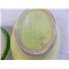 Image 5 : Small Glass bowl with green trim + Lime green ceramic bowl (USA #225)