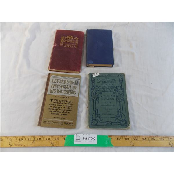 (4) Vintage books 1919-1937 - Abraham Lincoln, Letters of a Physician, Lives of the Poets, Far from 