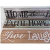 Image 2 : *(4) 30" long wooden wall placards - Live Laugh Love, etc