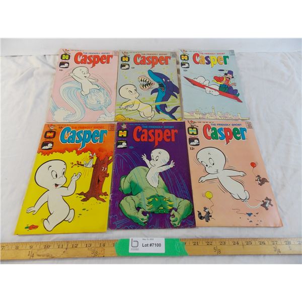 (6) Casper 12c comics - Harvey Comics 1965