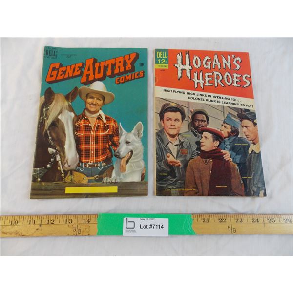 Gene Autry 10c comic + Hogan's Heroes 12c comic