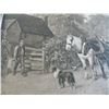 Image 3 : Antique engraving photo "The Days Work Done" - 17x14