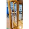 Image 10 : *Wood China Cabinet (2 piece) - working light, good condition - 64"Wx16.5"Dx77"T - Glass + Oak?