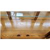 Image 17 : *Wood China Cabinet (2 piece) - working light, good condition - 64"Wx16.5"Dx77"T - Glass + Oak?