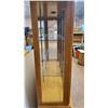 Image 7 : *Wood China Cabinet (2 piece) - working light, good condition - 64"Wx16.5"Dx77"T - Glass + Oak?