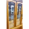 Image 8 : *Wood China Cabinet (2 piece) - working light, good condition - 64"Wx16.5"Dx77"T - Glass + Oak?