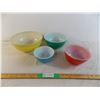 Image 1 : Set of (4) Pyrex - colored mixing bowls