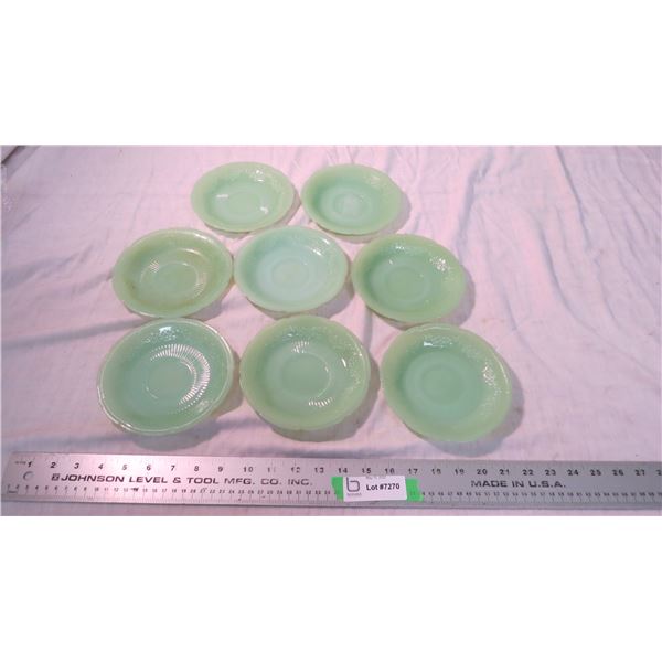 (8) Jadite Alice saucers