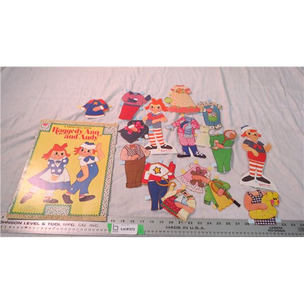 Raggedy ann + andy paper doll set