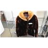 Image 1 : Ladies Hudson Bay jacket dark brown fur mink collar - size 14/16