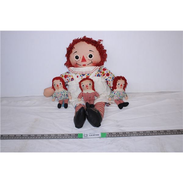 Vintage Raggedy Anne dolls (4)