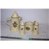 Image 1 : Ceramic Set Teapot,Honey,Salt & Pepper Shakers
