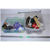 Image 1 : Plastic bins with power cords,misc items