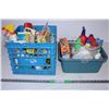 Image 1 : 2 bins with cleaning products,misc products