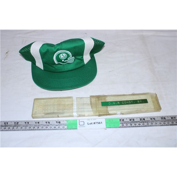 Riders hat,ruler