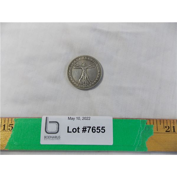 unverified coin - 1890 (1 1/2  round) - cannot guarantee authenticity