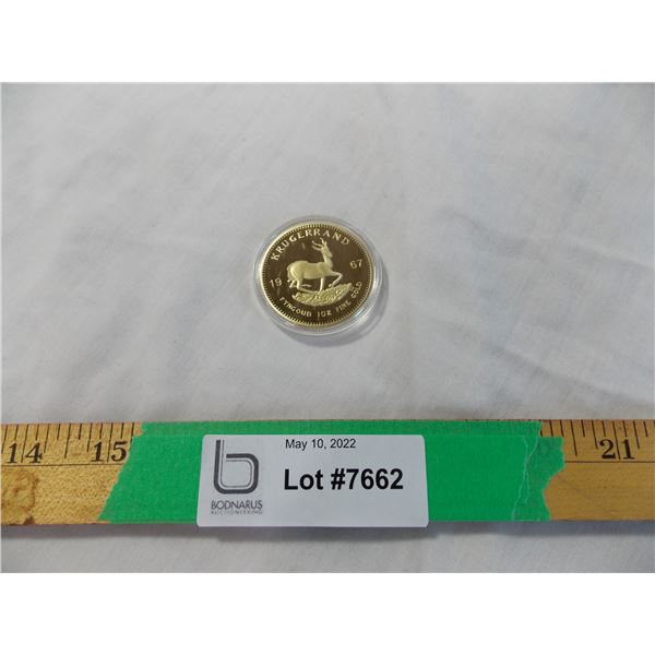 Unverified coin - 1967 Krugerrand (magnetic) - may not be genuine