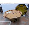 Image 1 : 4 foot round table with mini snooker game + felt poker top / table top