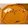 Image 3 : 4 foot round table with mini snooker game + felt poker top / table top