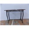 Image 3 : Glass/Wood top on metal legs - end table - 38x16 - 30T