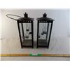 Image 1 : (2) Hanging metal - tea-light candle holders - 19" tall