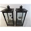Image 3 : (2) Hanging metal - tea-light candle holders - 19" tall